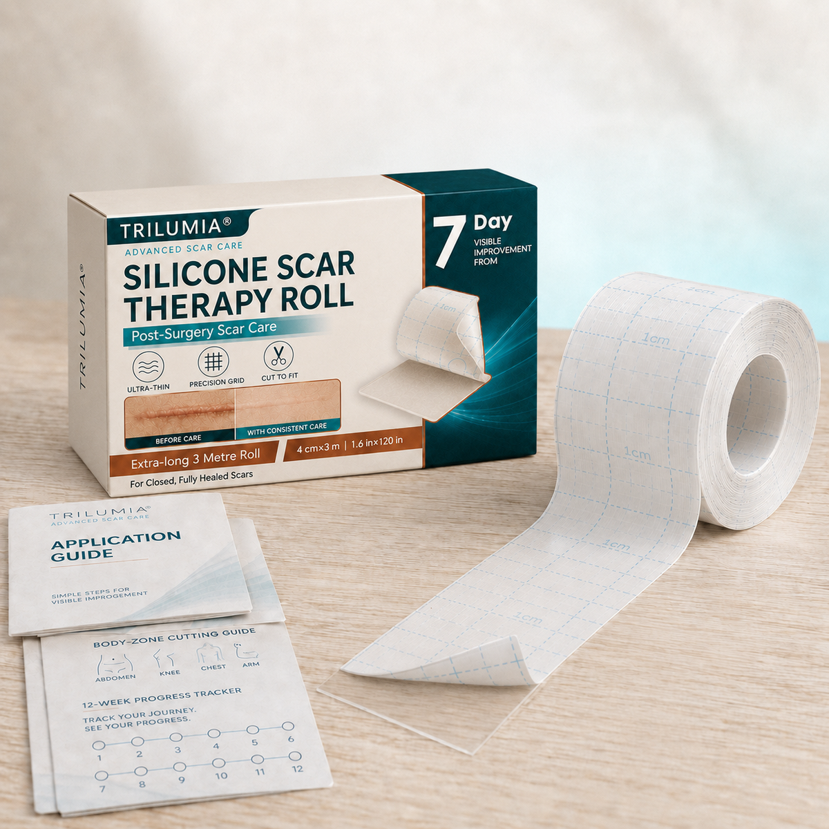 TRILUMIA silicone scar-care roll