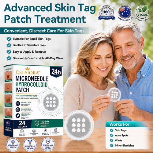👩‍⚕️👩‍⚕️Celsiora® 2-in-1 Microneedle & Hydrocolloid Mole Removal Patch(Zero Pain, Zero Scars patch)