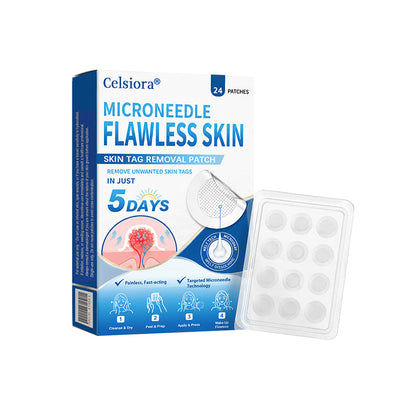 ☘️☘️Celsiora® 2-in-1 Microneedle & Hydrocolloid Patch | Raised Moles,Acne, Flat Warts & Skin Tags Remover | Improves Wrinkles, Scars & Blemishes | Invisible Pimple Patches for Face & Body | 24 Count