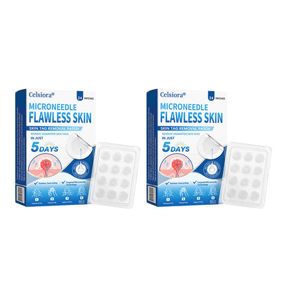 ☘️☘️Celsiora® 2-in-1 Microneedle & Hydrocolloid Patch | Raised Moles,Acne, Flat Warts & Skin Tags Remover | Improves Wrinkles, Scars & Blemishes | Invisible Pimple Patches for Face & Body | 24 Count