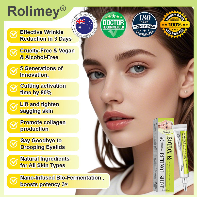 ❤️👑Made and shipped from Australia 💫Rolimey® Botox & Vita-A Retinol Shot Wrinkle-Lift Tightening cream - Last Day Promotion 50% OFF