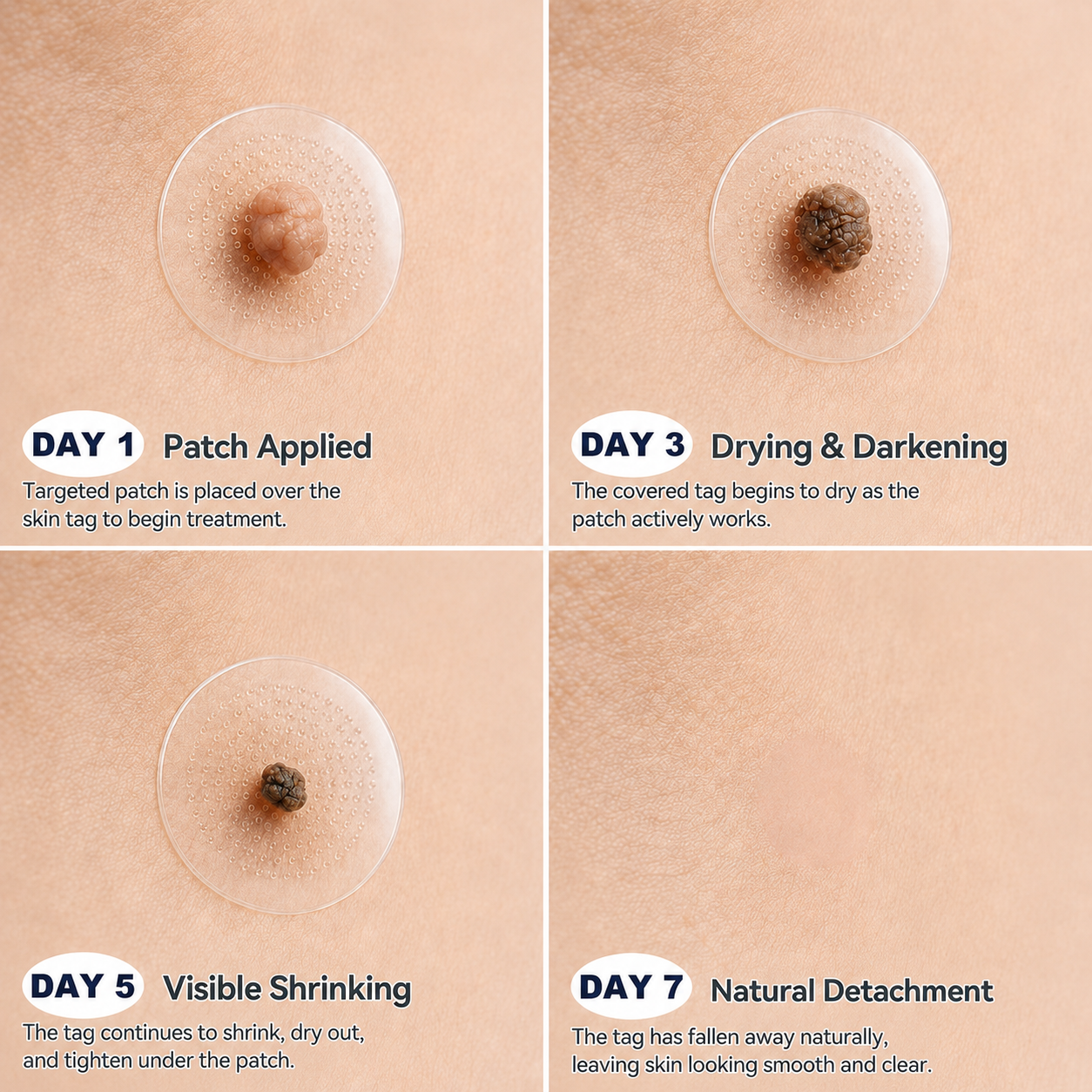 👩‍⚕️👩‍⚕️Celsiora® 2-in-1 Microneedle & Hydrocolloid Mole Removal Patch(Zero Pain, Zero Scars patch)