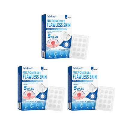 ☘️☘️Celsiora® 2-in-1 Microneedle & Hydrocolloid Patch | Raised Moles,Acne, Flat Warts & Skin Tags Remover | Improves Wrinkles, Scars & Blemishes | Invisible Pimple Patches for Face & Body | 24 Count