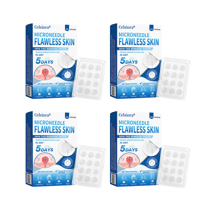 ☘️☘️Celsiora® 2-in-1 Microneedle & Hydrocolloid Patch | Raised Moles,Acne, Flat Warts & Skin Tags Remover | Improves Wrinkles, Scars & Blemishes | Invisible Pimple Patches for Face & Body | 24 Count