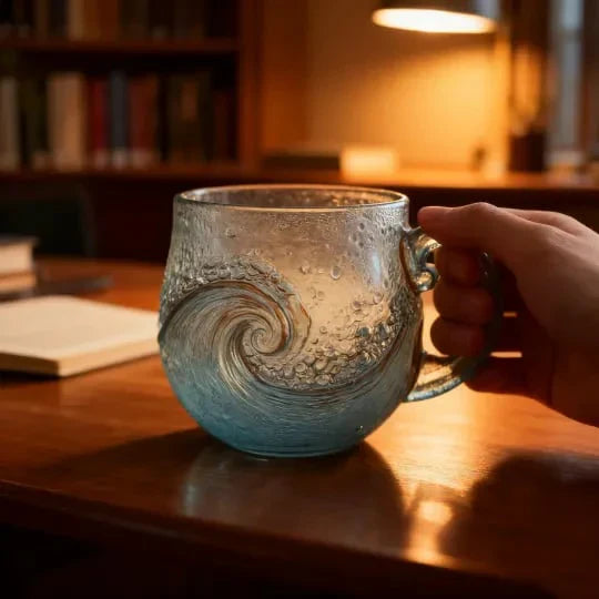 🎁🎁Christmas Best Gifts🔥 Unique Handcrafted Sea Glass Ocean Wave Mug🎁Free Gifts