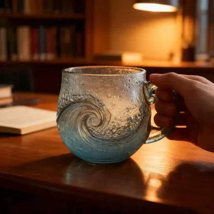 🎁🎁Christmas Best Gifts🔥 Unique Handcrafted Sea Glass Ocean Wave Mug🎁Free Gifts