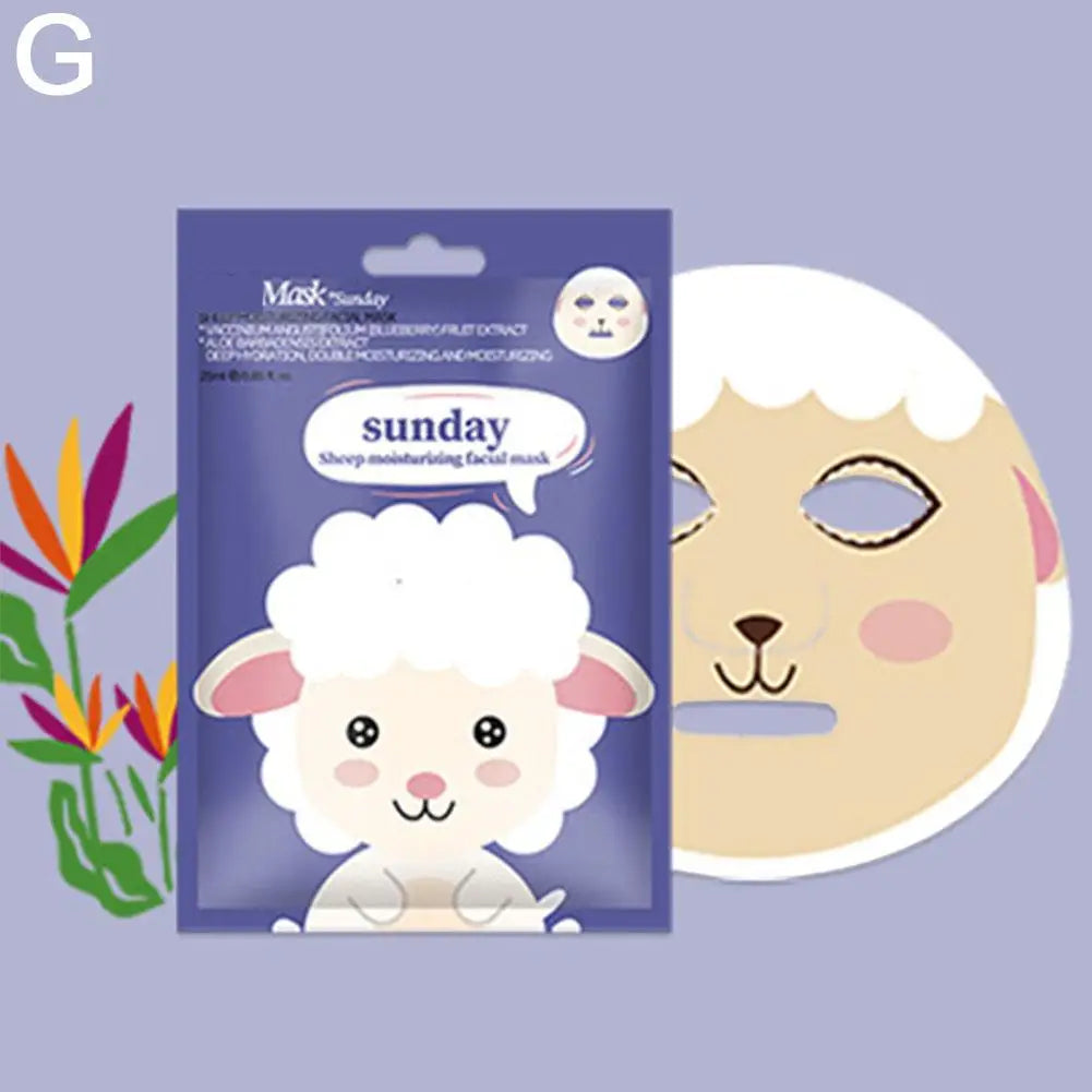 Cute Cartoon Facial Mask Moisturizing Hydrating Mask Deep Moisturizing Tender Skin Mask Dog Panda Pig Animal Mask Skin Care