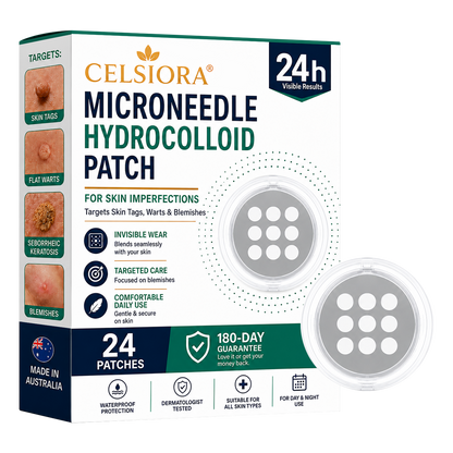 👩‍⚕️👩‍⚕️Celsiora® 2-in-1 Microneedle & Hydrocolloid Mole Removal Patch(Zero Pain, Zero Scars patch)